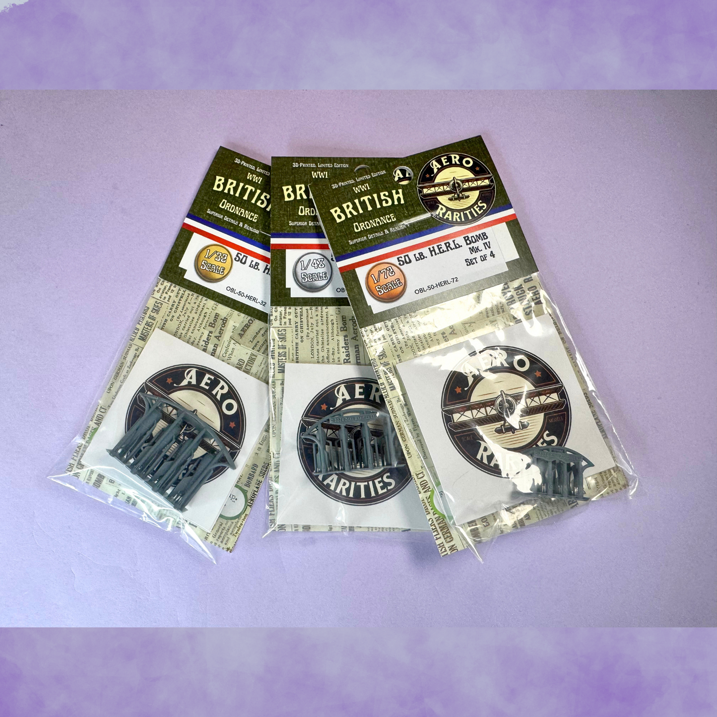 Bomb - WW1 British 50lb H.E.R.L. Mk. IV (Set of 4)